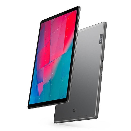 Diseño frontal y dorsal de la Lenovo M10 Plus.