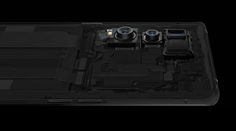 Ilustración oficial del interior del módulo de cámara triple del OPPO Find X2 y Find X2 Pro.