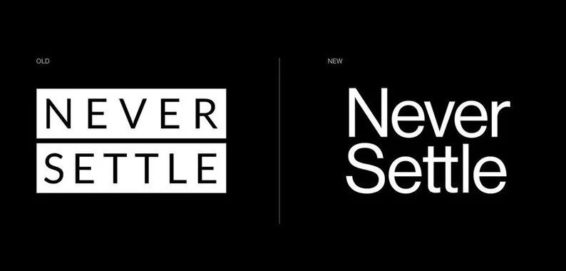 Imagen oficial del viejo eslogan (izquierda) y el nuevo eslogan (derecha) de OnePlus.