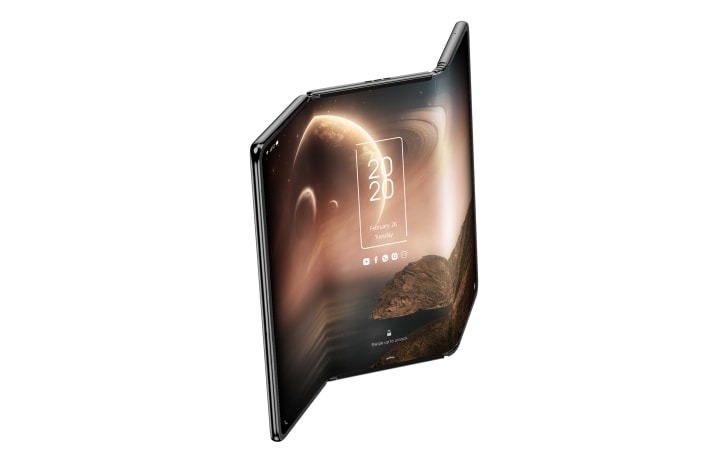 Render oficial del diseño de un smartphone foldable de TCL con ButterflyHinge.