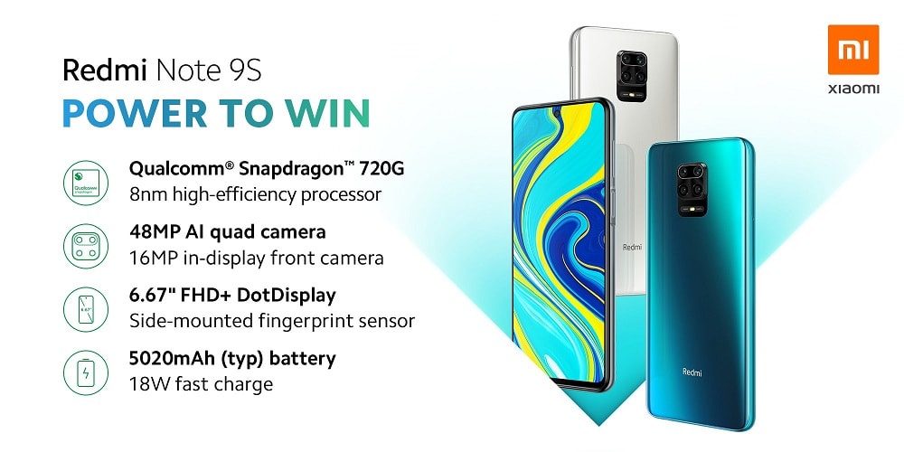 Infografía oficial del Xiaomi Redmi Note 9S mencionando sus más importantes specs.
