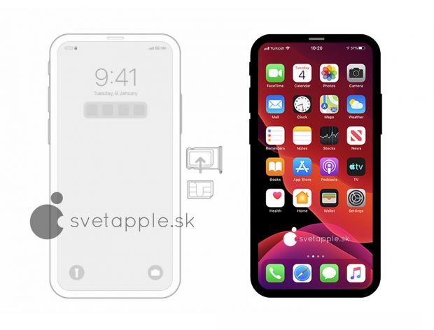 Ilustración del diseño filtrado del iPhone 12.