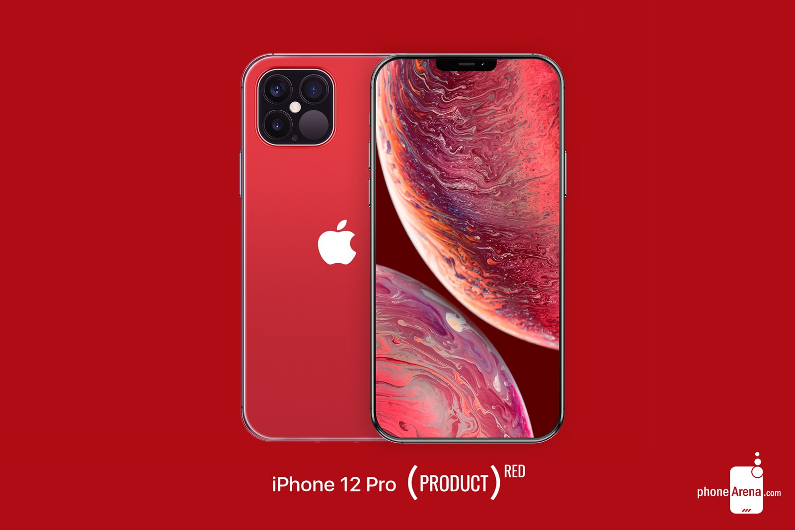 Render ilustrativo del iPhone 12 Pro en color (PRODUCT)RED.