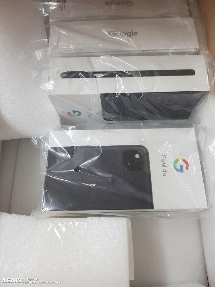 Foto filtrada del empaque del Google Pixel 4a.