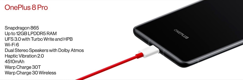 Infografía oficial con las más importantes características del OnePlus 8 Pro.