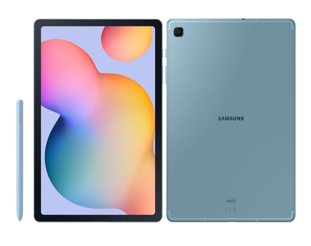 Render oficial del diseño frontal y dorsal de la Samsung Galaxy Tab S6 Lite.