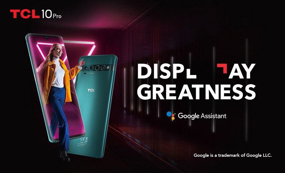 Render oficial del diseño frontal y dorsal del TCL 10 Pro.