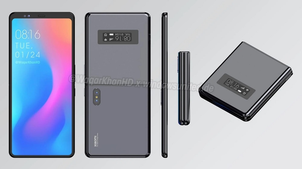 Render 3D del diseño desde todos sus ángulos del primer flagship flexible de Xiaomi.