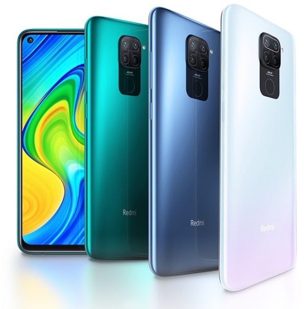 Render oficial del diseño frontal y dorsal del Xiaomi Redmi Note 9.