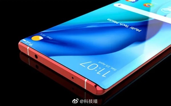 Render conceptual de la mitad superior frontal del Huawei Mate 40.