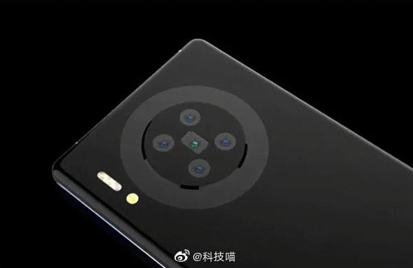 Render conceptual de la mitad superior dorsal del Huawei Mate 40.