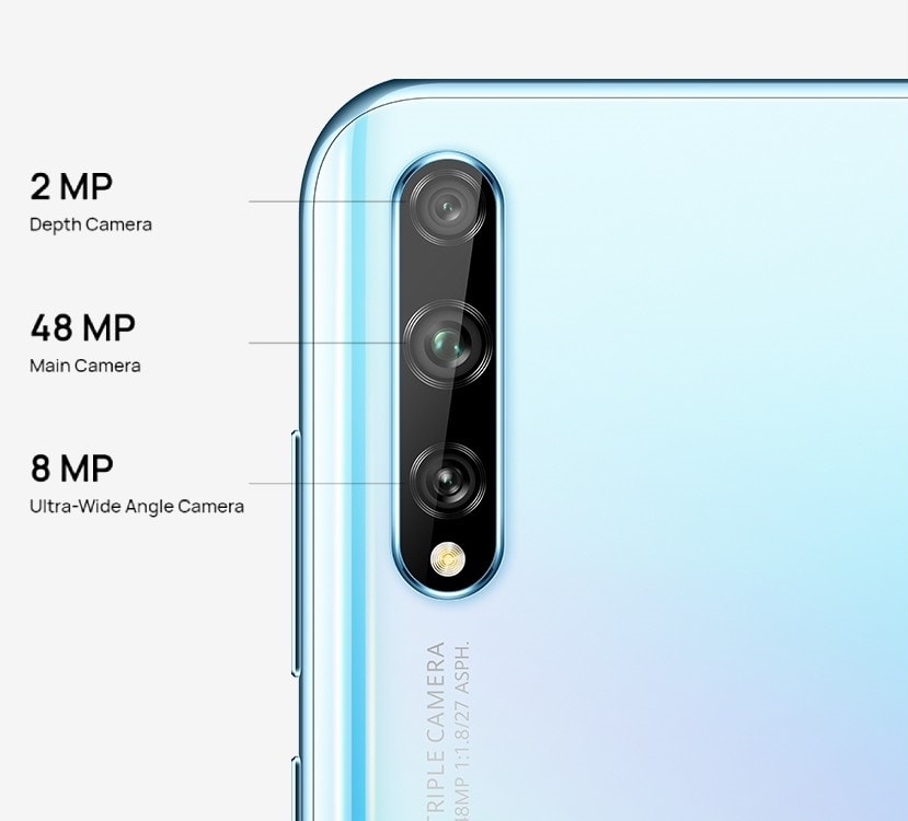 Infografía oficial de las características de la cámara dorsal del Huawei Y8p.