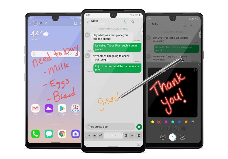 Render oficial de prensa del diseño frontal del LG Stylo 6.