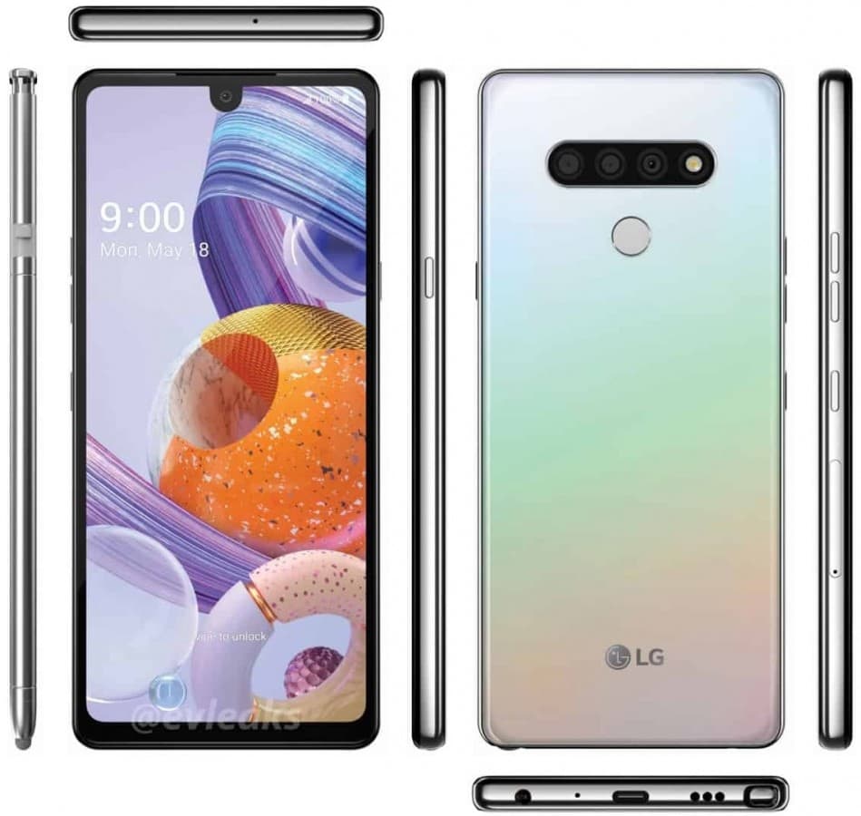 Render del diseño filtrado y completo del LG Stylo 6.