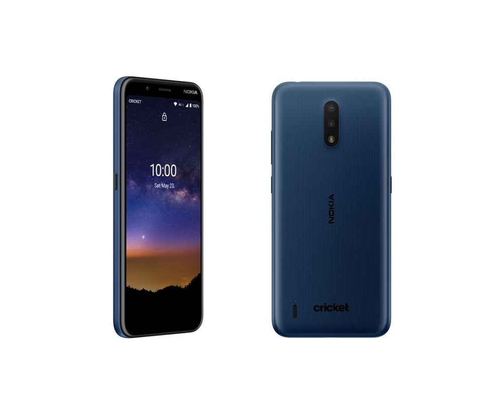 Render oficial del diseño frontal y dorsal del Nokia C2 Tava.