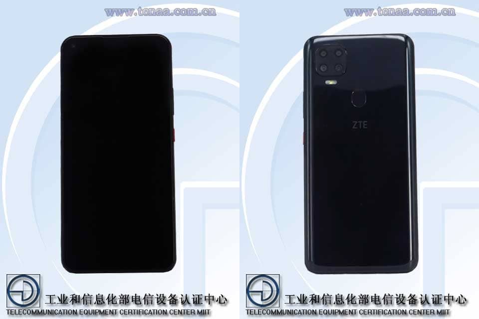 Diseño del ZTE Axon 11 SE publicado por TENAA.