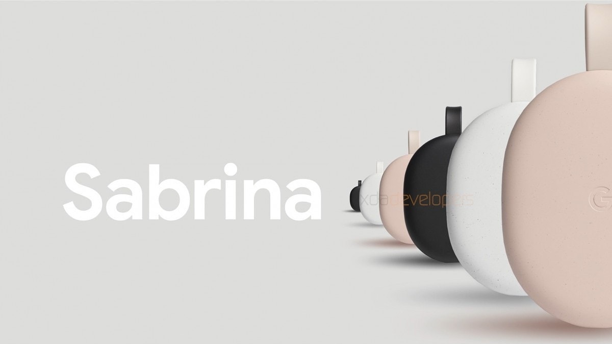 Render del nuevo Chromecast de Google llamado Sabrina.