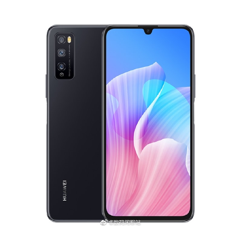 Render filtrado del diseño frontal y dorsal del Huawei Enjoy 20 Pro.