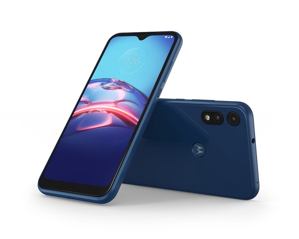 Render oficial del diseño frontal y dorsal del Motorola Moto E.
