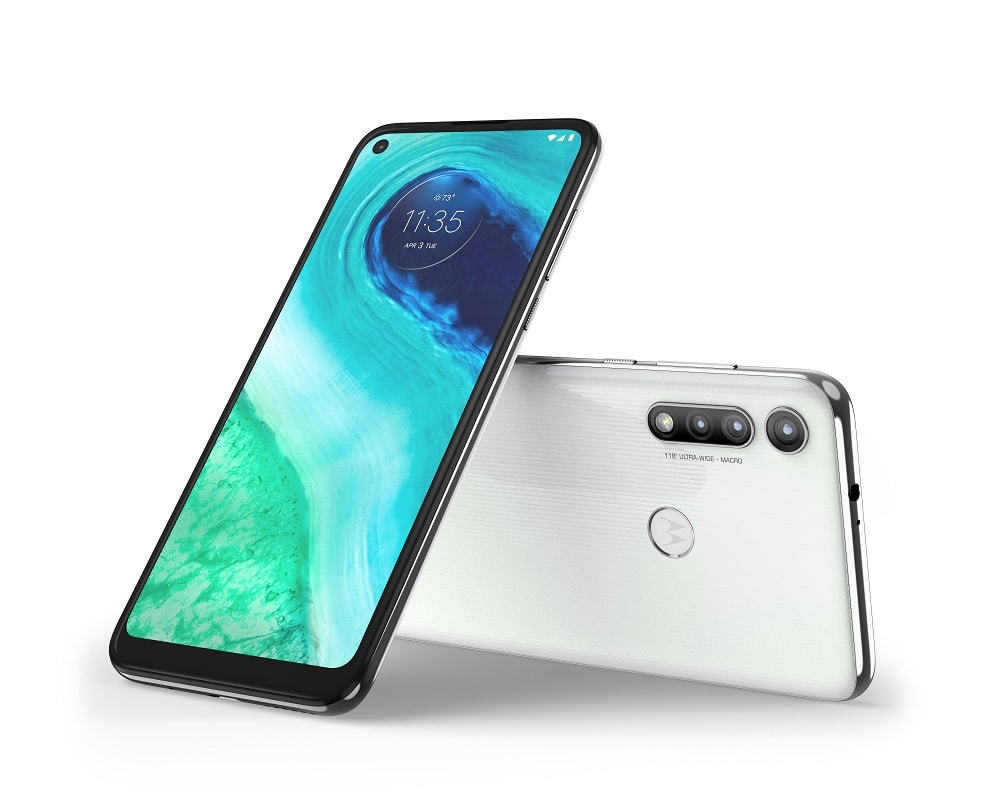 Render oficial del diseño frontal y dorsal del Motorola Moto G Fast.