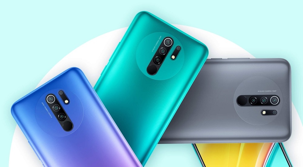 Render oficial del dorso del Xiaomi Redmi 9 con cámara cuádruple.