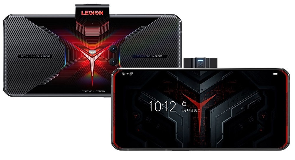 Render oficial del diseño frontal y dorsal del Lenovo Legion Duel.
