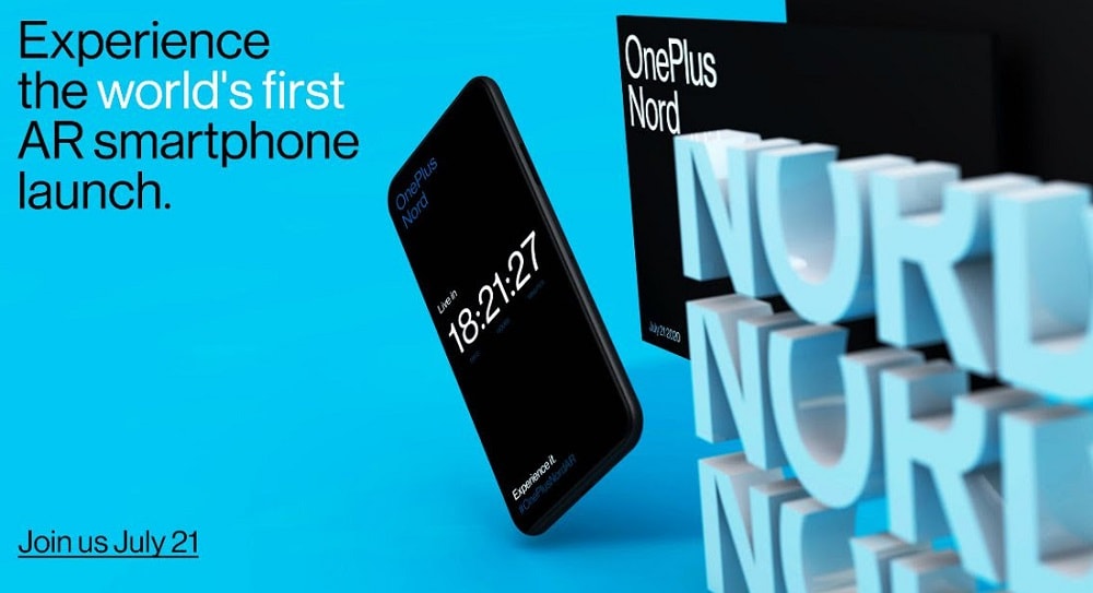 Render promocional del evento de presentación del OnePlus Nord.