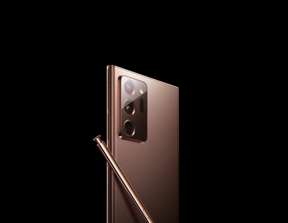 Imagen filtrada por Samsung del Galaxy Note 20 Ultra color Mystic Bronze.