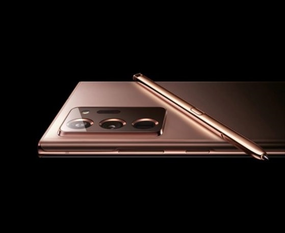 Render oficial del Samsung Galaxy S20 Ultra en color Mystic Bronze.