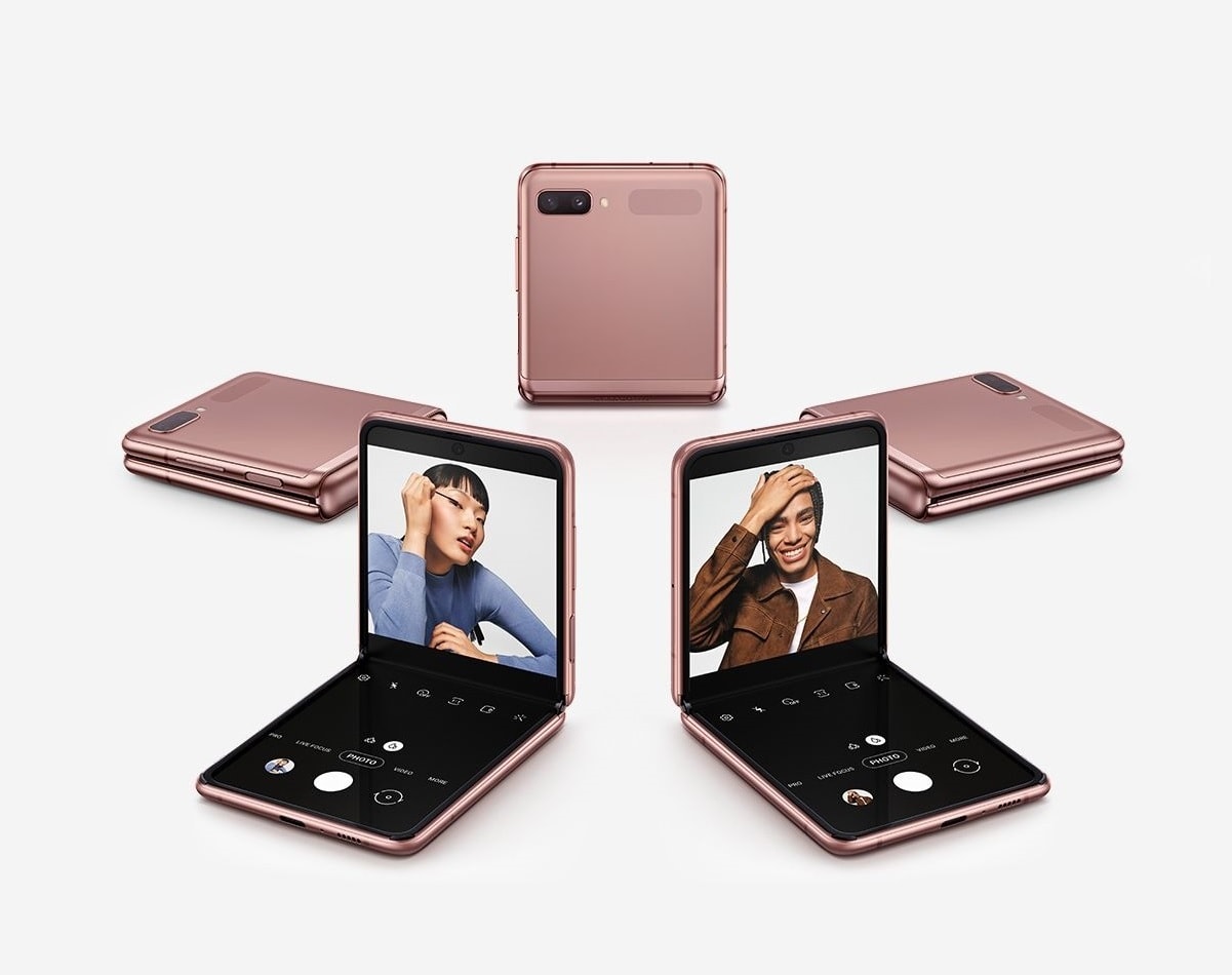 Render oficial del diseño plegado del Samsung Galaxy Z Flip.