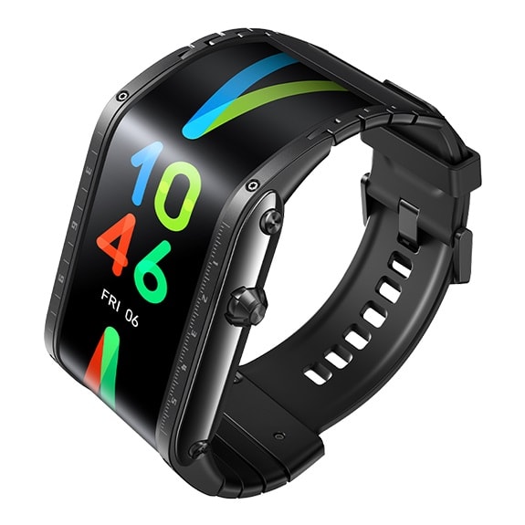 Render oficial del diseño frontal y lateral del ZTE Nubia Watch.
