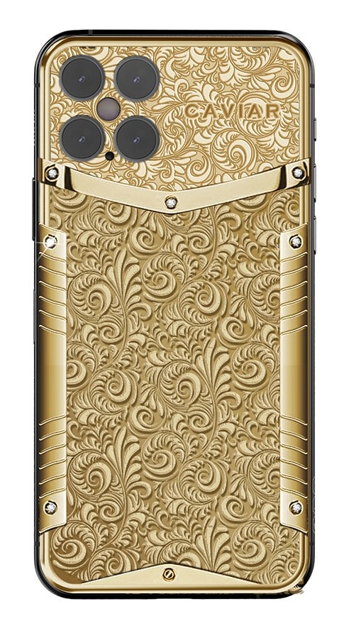 Render oficial del diseño dorsal del iPhone 12 Pro Victory Pure Gold.