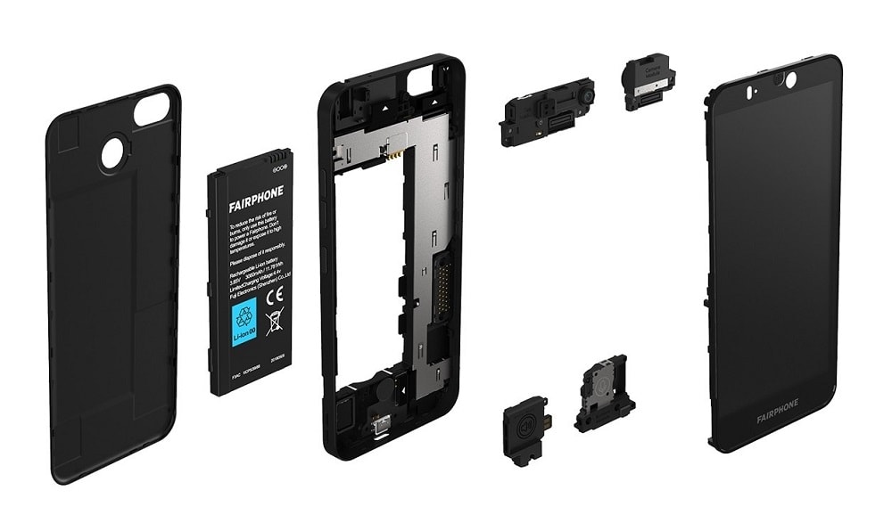 Render oficial ilustrando el diseño modular del Fairphone 3+.