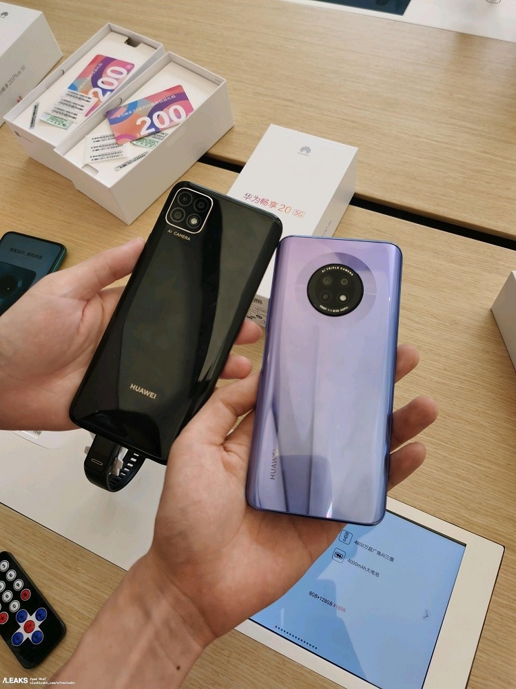 Foto filtrada del diseño dorsal del Huawei Enjoy 20 y el Enjoy 20 Plus.