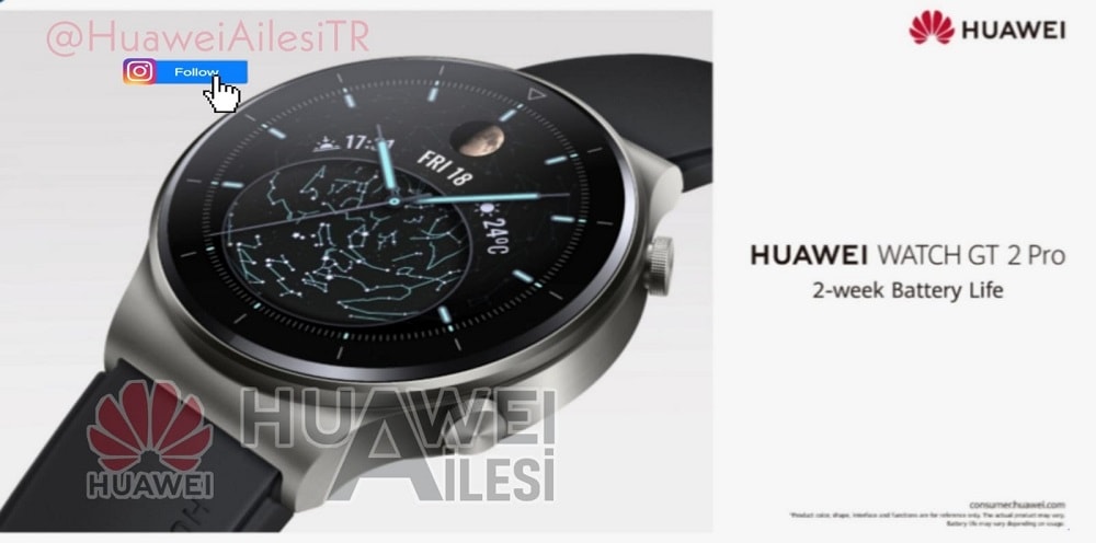 Render promocional filtrado del Huawei Watch GT 2 Pro.