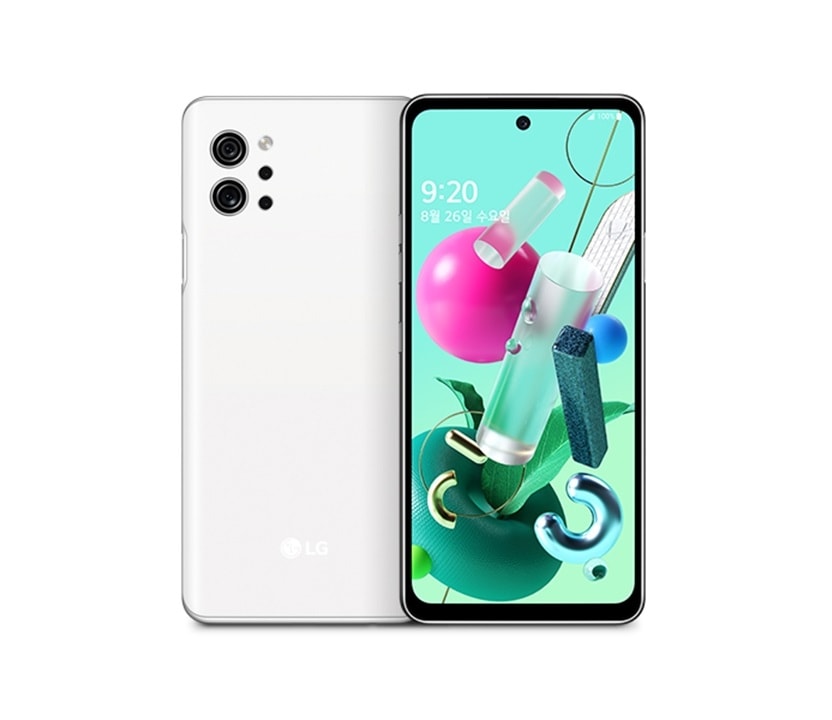 Render oficial del diseño frontal y dorsal del LG Q92.