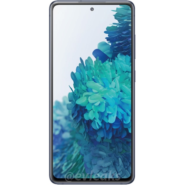 Render del diseño frontal del Samsung Galaxy S20 Fan Edition filtrada por Evan Blass.