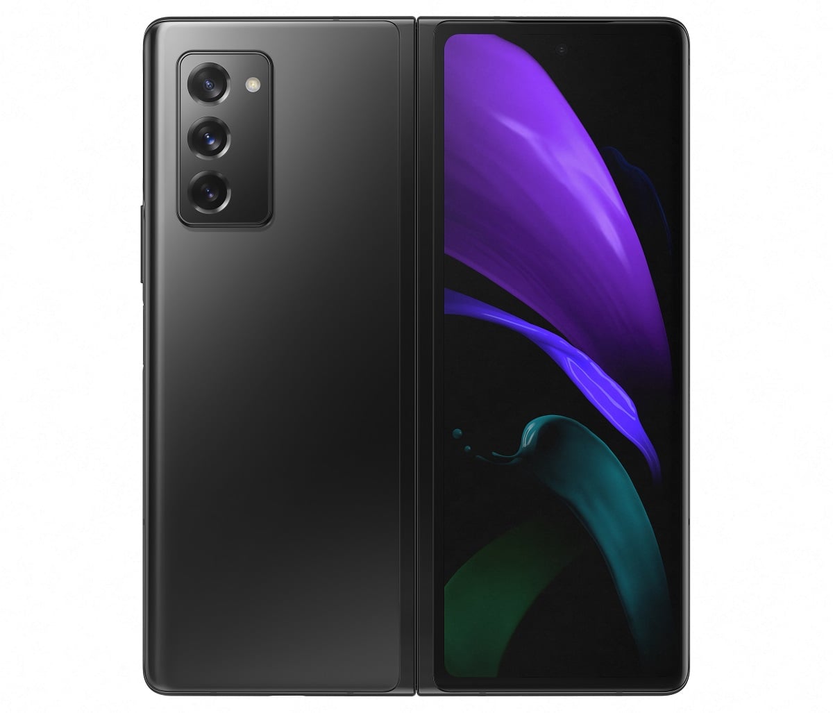 Render oficial de las caras externas del Samsung Galaxy Z Fold2.