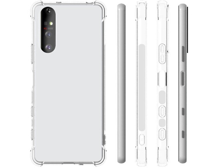 Render filtrado del diseño dorsal y lateral del Sony Xperia 5 II.