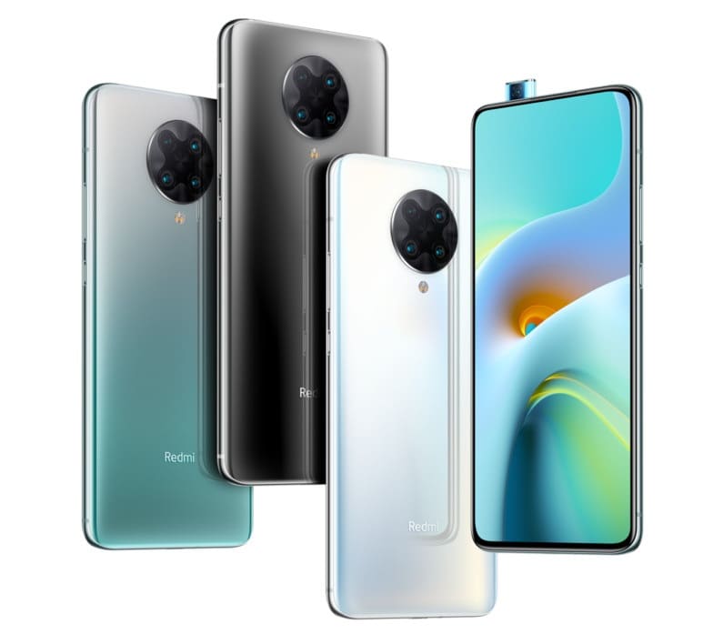 Render oficial del diseño frontal y dorsal del Xiaomi Redmi K30 Ultra.
