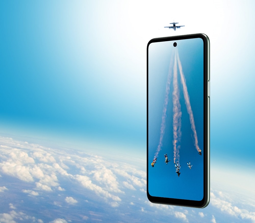Render promocional del diseño frontal del LG K42.