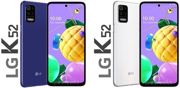 Render filtrado por Evan Blass del diseño frontal y dorsal del LG K52.