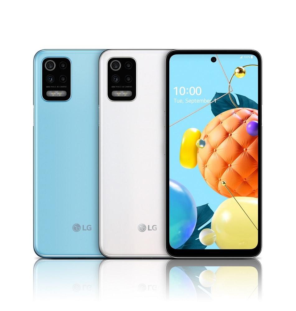 Render oficial del diseño frontal y dorsal del LG K62.