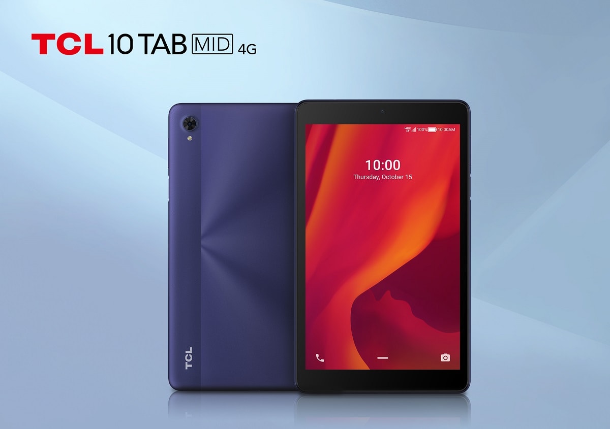 Render oficial del diseño frontal y dorsal de la TCL 10 TABMID.