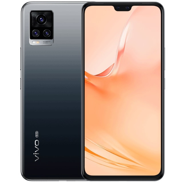 Render oficial del diseño frontal y dorsal del Vivo V20 Pro.