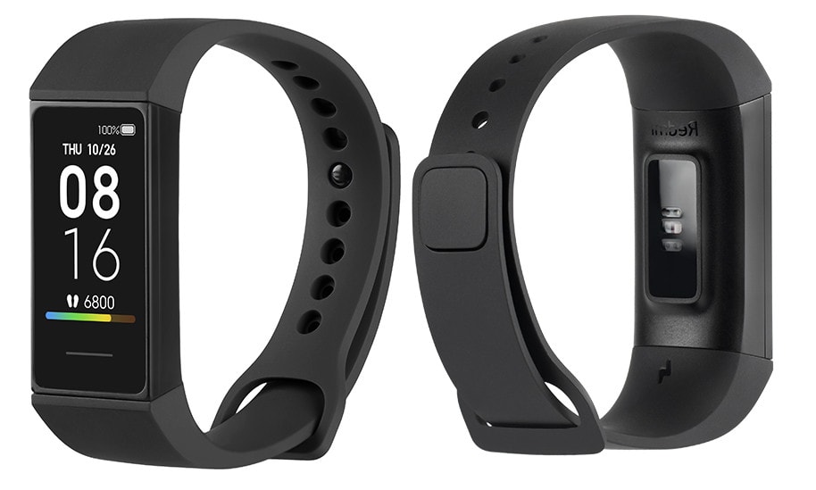 Render oficial del diseño frontal y dorsal de la Xiaomi Redmi Smart Band.