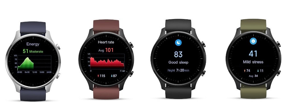 Render ilustrativo de las más de 110 faces del Xiaomi Mi Watch Revolve.