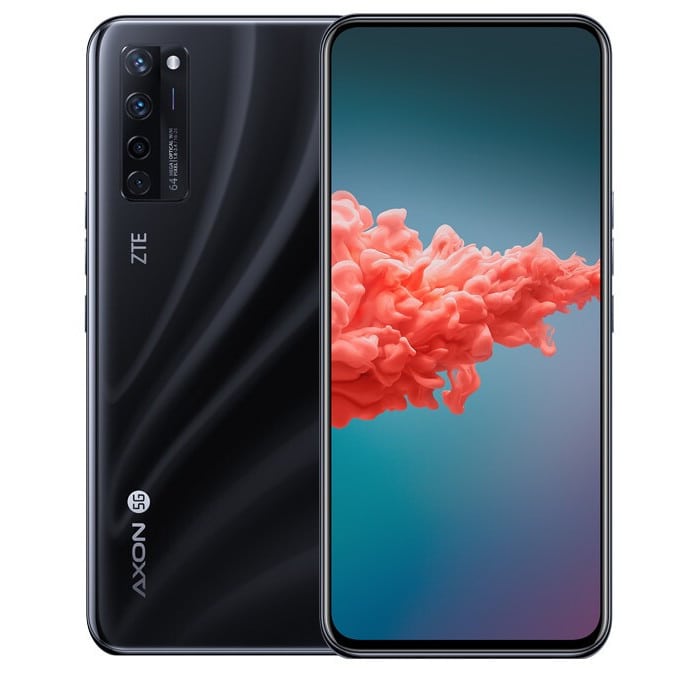 Render oficial del diseño frontal y dorsal del ZTE Axon 20 5G.