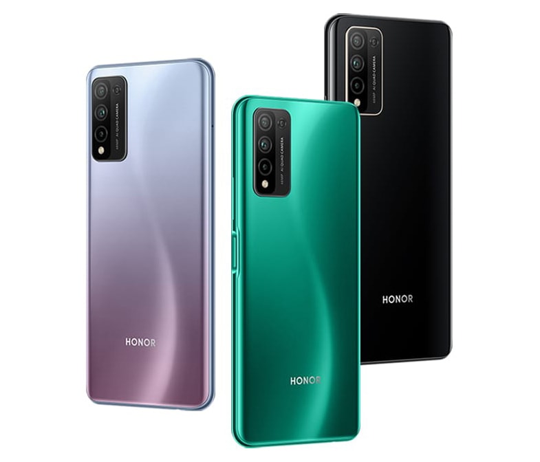 Render oficial del diseño dorsal y lateral del Huawei Honor 10X Lite.