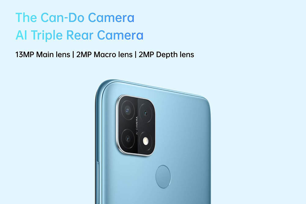 Render promocional del diseño dorsal del OPPO A15.